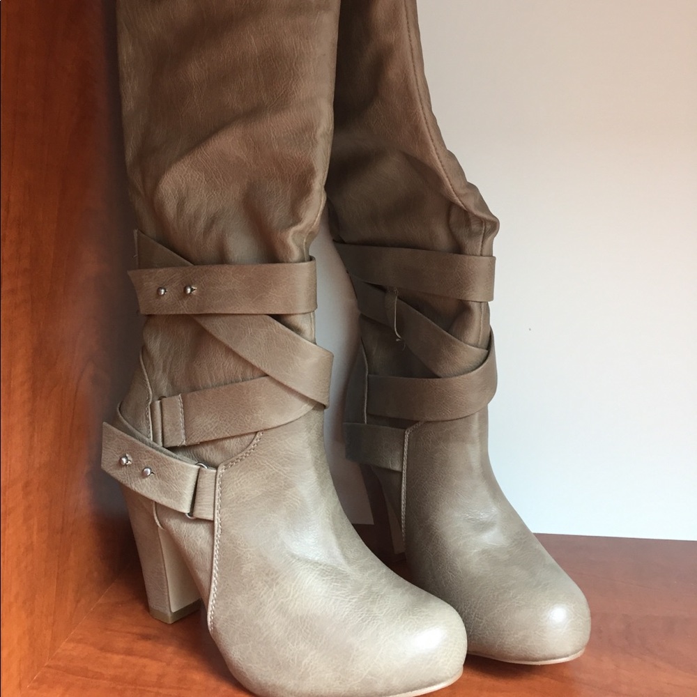 New Madden Girl Sargentt - Heel Boots Size 8 Taupe